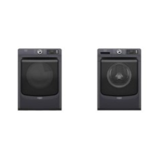 Maytag Smart Pet Pro Energy Star 5.0 CF Front Load Washer Steam And Stackable 7.4cf Electric Dryer Drum Light Steam - Midnight Steel -