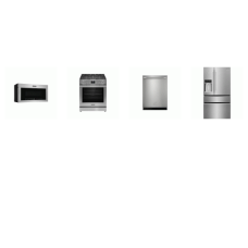 Frigidaire Professional 4 Stainless: 30" SLIDE IN Gas Range Convection Oven Air Fry, OTR Microwave Convection Air Fry, Dishwasher 45dBA, Counter-Depth French 4-Door Refrigerator Custom-Flex Drawer EXT WD