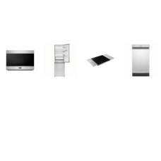 Sharp 4 APT SIZE STAINLESS : 24" Induction Cooktop Side Accessories, 24" OTR Microwave Oven, 18" 47 dB Dishwasher, 24" Bottom-Freezer Counter-Depth Refrigerator