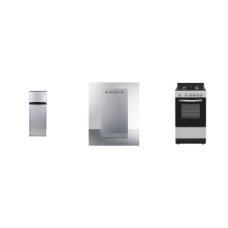 APT SIZE 3 STAINLESS STEEL APPLIANCE PKG : Element 20"W Gas Range Oven, Summit 18"W Wide Built-in Dishwasher, Avanti 21.75"W Refrigerator, 7.3 cu. ft