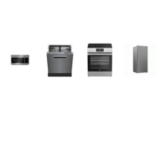 beko 4 stainless : Slide-In Electric Range Oven, OTR MW, 48 dBA Dishwasher, Counter-Depth 30" Bottom Freezer Refrigerator 16CF RIGHT HINGE