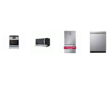 LG Smart 4 STAINLESS : Gas Slide-in Range InstaView ProBake Convection Air Fry, 2.1 cu. ft Over-the-Range Microwave ExtendaVent, 46 dBA Dishwasher, 27 cu. ft. Counter-Depth MAX French Door Refrigerator