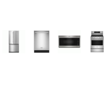 Maytag 4 Fingerprint Resistant STAINLESS : Gas Range Convection Oven Grill Mode Griddle No Preheat Air Fry, OTR MW, 51 dBA DW, 33-Inch Wide French Door Refrigerator with Water Dispenser