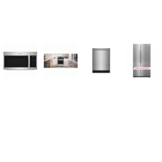 Frigidaire Gallery 4 Smudge-Proof Stainless : Gas Range Convection Oven Air Fry, 1.9 Cu. Ft. Over-The-Range Microwave, 42 dBA Dishwasher, 26 Cu. Ft. 36" Depth Side by Side Refrigerator Ice Maker Door-Edge Water Dispenser