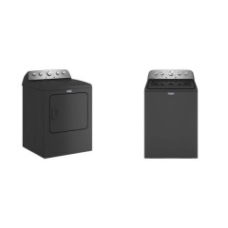 Maytag Top Load Washer Extra Power 4.8 cu. ft. And Electric Dryer Steam-Enhanced Cycles 7.0 cu. ft. - Volcano Black