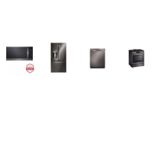 LG 4 BLACK STAINLESS : Gas Slide-In Range ProBake Convection InstaView Air Fry, 1.8CF OTR MW, QuadWash Dishwasher 46 dBA, 28 cu.ft French Door Refrigerator Dispenser