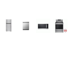 LG 4 STAINLESS : Electric Range Convection Oven Air Fry, 20 cu. ft. Top Freezer Refrigerator, SS Interior Dishwasher 50 dBA, 1.8 cu. ft. OTR MW