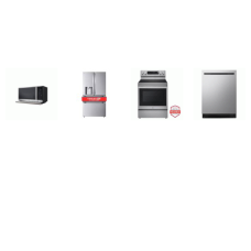 LG 4 STAINLESS : Electric Range Convection Oven Air Fry, 2.1CF OTR MW ExtendaVent, Dishwasher 44dBA, 29CF French 4-Door Refrigerator Full-Convert Drawer EXT WD