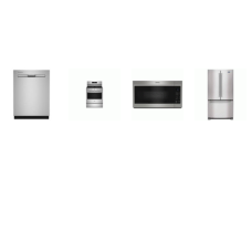 Maytag 4 Fingerprint Resistant Stainless : Counter Depth French Door Refrigerator Internal Water Dispenser Ice Maker, OTR MW, 47 dBA Dishwasher, Gas Range No Preheat Air Fry Convection Oven