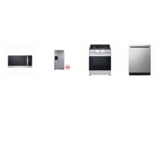 LG 4 STAINLESS : SLIDE IN GAS RANGE OVEN, OTR MW, DISHWASHER 44dBA, 27 cu. ft. Side-by-side Refrigerator with Ice and Water 