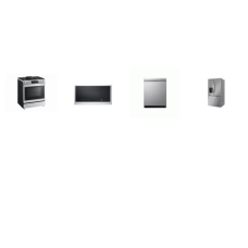 LG 4 STAINLESS : 31CF French Door Refrigerator Dual Ice & EXT WD, ProBake Convection InstaView Gas Slide-In Range Air Fry, Dishwasher 44 dBA TrueSteam, OTR Convection Microwave Air Fry