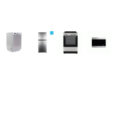 APT SIZE 4 STAINLESS STEEL APPLIANCE PKG : 24" GAS RANGE OVEN, 24" OTR MW, 18" DISHWASHER, 24" 10.1 cu. ft. Top Freezer Refrigerator