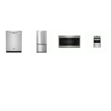 Maytag 4 Fingerprint Resistant STAINLESS : Electric Range Air Powered Convection Air Fry Self-Clean Oven, OTR MW , 50 dB DW, 33"W French Door Bottom Mount Refrigerator Interior Water Dispenser Ice Maker