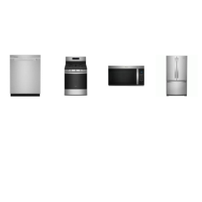 Whirlpool 4 Fingerprint Resistant Stainless : Counter-Depth French Door Refrigerator Interior Water Dispenser Ice Maker, OTR MW, Dishwasher 47 dBA, Gas Range Convection Oven