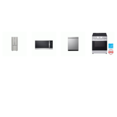 LG 4 STAINLESS STEEL APPLIANCE PKG : Electric Slide-in Range Oven, 1.8CF OTR MW 300 CFM, TrueSteam Dishwasher 44 dBA, 30"W 22 cu. ft. French Door Refrigerator Ice Maker