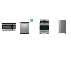 Element 4 STAINLESS : 5.2 Cu. Ft. 30 GAS Range Oven, 1.6 cu. ft. Over-the-Range Microwave, 24 Front Control Dishwasher, Side by Side Counter Depth Refrigerator