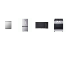 LG 4 STAINLESS : Gas Slide-in Range Oven, 1.7CF OTR MW, Front Control Dishwasher with QuadWash, 33" Counter-Depth French Door Refrigerator ICE MAKER