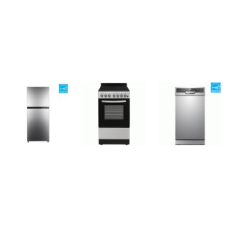 Element 3 STAINLESS STEEL APT SIZE PKG : 20" SMOOTHTOP RANGE OVEN, 18" DISHWASHER 52dBA SSTub, 10CF 24"W Top Freezer Refrigerator 