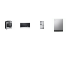 LG 4 STAINLESS : Convection InstaView Gas Slide-In Range Air Fry, 2.1 cu. ft. OTR MW ExtendaVent, Dishwasher 46DBA, Counter-Depth MAX Zero Clearance French Door Refrigerator EXT WD