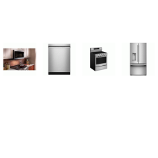 KitchenAid 4 Stainless Steel Appliances PKG : Gas Convection Range Oven Air Fry, 1.9CF OTR Microwave, Dishwasher 41dBA, Counter-Depth French Door EXT WD