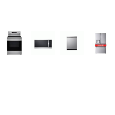 LG 4 STAINLESS : Smooth Top Range Convection Oven AirFry, 1.8CF OTR MW, Dishwasher 44 dB, 29 cu. ft. 4-Door French Door Refrigerator Full-Convert Drawer WD