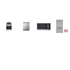 LG 4 STAINLESS : Gas Range Oven, OTR MW, Dishwasher 50 dBA, 29CF French Door Refrigerator W/Water Filtered Ice Maker