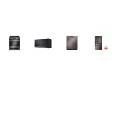 LG 4 BLACK STAINLESS : Electric Slide-In-range ProBake Convection Oven, 2.0 CF OTR MW 400 CFM, Dishwasher 46 dBA, 4-Door French Door Refrigerator Full-Convert Drawer EXT WD