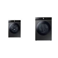 Samsung Bespoke AI Smart Dial 5.3 cu. ft. Front Load Washer Super Speed Wash AND 7.6 cu. ft. Electric Dryer Super Speed Dry - Brushed Black -