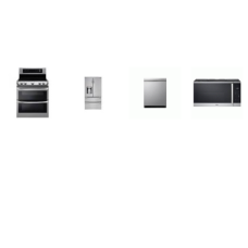 LG 4 STAINLESS PG : Electric Double Oven Range ProBake Convection, 1.8CF OTR MW, TrueSteam Dishwasher 44 dBA, French 4-Door Refrigerator EXT WD LG 4 STAINLESS PG : Electric Double Oven Range ProBake Convection, 1.8CF OTR MW, TrueSteam Dishwasher 44 dBA, French 4-Door Refrigerator EXT WD