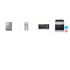 LG 4 STAINLESS : Electric Slide-in Range Oven, 1.8CF OTR MW, Dishwasher 3rd rack 48 dBA, 24 cu. ft. 33-inch Wide Top Freezer Refrigerator Internal Water Dispenser