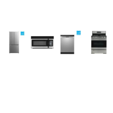 Element 4 STAINLESS : 30” Gas Range, 1.6 cu. ft. OTR Microwave, 54 dB Dishwasher ENERGY STAR, 30"W 18.4 cu. ft. French Door Refrigerator ENERGY STAR 