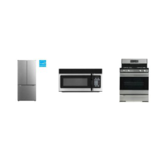 Element 3 STAINLESS : 30” Gas Range, 1.6 cu. ft. OTR Microwave, 30"W 18.4 cu. ft. French Door Refrigerator ENERGY STAR Element 3 STAINLESS : 30” Gas Range, 1.6 cu. ft. OTR Microwave, 30"W 18.4 cu. ft. French Door Refrigerator ENERGY STAR