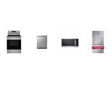 LG 4 STAINLESS : Range Convection Oven AirFry Self Clean, 1.8CF OTR MW, Dishwasher 48 dB 3rd Rack, Counter-Depth French Door Refrigerator Internal Water Dispenser Ice Maker