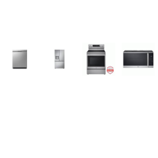 LG 4 STAINLES : Convection Electric Range Air Fry InstaView, 1.8CF OTR MW, Dishwasher 3rd Rack 48 dBA, Counter-Depth MAX Zero Clearance 3-Door French Door Refrigerator EXT WD