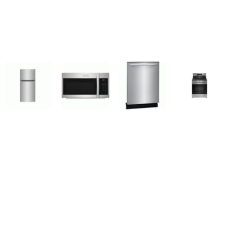 Frigidaire 4 Stainless : CONVECTION OVEN GAS RANGE, 1.9CF 400CFM OTR MW, 52dBA Dishwasher, 30"W 18 Cu. Ft. Garage Ready Top Freezer Refrigerator