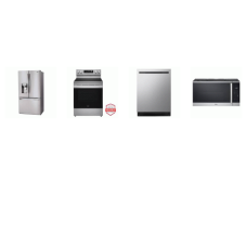 LG 4 STAINLESS : Fan Convection Oven Electric Range Air Fry, 1.8CF OTR MW, Dishwasher  44dBA, 28CF French Door Refrigerator Ice Makers EXT WD