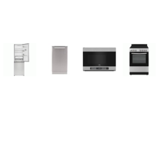 4 STAINLESS APT SIZE APPLIANCE PKG : ELEMENT 24" SMOOTHTOP RANGE OVEN, BEKO 24" OTR MW, AVANTI 18" DISHWASHER, SHARP 24" BOTTBottom-Freezer Counter-Depth Refrigerator