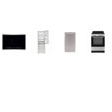 4 STAINLESS APT SIZE APPLIANCE PKG : ELEMENT 24" SMOOTHTOP RANGE OVEN, XO 24" OTR MW, AVANTI 18" DISHWASHER, SHARP 24" BOTTBottom-Freezer Counter-Depth Refrigerator