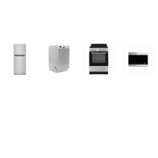 APT SIZE 4 STAINLESS : 24" SMOOTHTOP ELECTRIC RANGE OVEN, 18" DISHWASHER, 24" 11.6 cu. ft. Top Freezer Refrigerator, 24" OTR MW