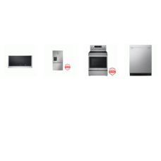 LG 4 STAINLESS : Convection Oven InstaView Window Electric Range Air Fry, 2.0CF OTR MW400 CFM, AutoVent Dry Dishwasher 46 dBA, Counter-Depth MAX French Door Refrigerator Craft Ice water Dispenser 