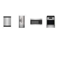 Frigidaire 4 Stainless : 36" Counter Depth Side by Side Refrigerator, Dishwasher, Slied In Electric Range Total Convection Air Fry, OTR MW