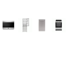 APT SIZE 4 STAINLESS STEEL APPLIANCE PKG : 24" SMOOTH TOP ELECTRIC RANGE OVEN, 24" OTR MW, 18" DISHWASHER, 24" Bottom-Freezer Counter-Depth Refrigerator
