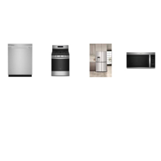 Whirlpool 4 Fingerprint Resistant STAINLESS : Gas Range Convection Oven Air Fry, 1.9 CF OTR MW, Dishwasher 47 dBA, 36-Inch Counter Depth 4 French Door Flexible Refrigerator EX WD