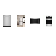 Whirlpool 4 Fingerprint Resistant STAINLESS : Gas Range Convection Oven Air Fry, 1.9CF OTR MW, Dishwasher 47 dBA, 36-Inch Counter Depth French 4-Door Refrigerator EXT WD