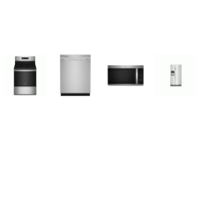 Whirlpool 4 Fingerprint Resistant Stainless : Smoothtop  Electric Range Convection Oven Air Fry, 1.9 OTR MW, 47 dBA Dishwasher SS Interior, 36-inch Counter Depth Side-by-Side Refrigerator EXT WD