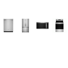 Whirlpool 4 Fingerprint Resistant Stainless : Gas Range Convection Self Clean Oven Air Fry, 1.9CF OTR MW, 47 dBA Dishwasher, 25CF French Door Refrigerator Ice Maker Internal Water Dispenser