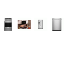 KitchenAid 4 Stainless :  Electric Convection Range Oven, 1.9 Cu. Ft. OTR MW 400 CFM, Third Level Jet Rack Dishwasher 41 dBA, 20.8 Cu. Ft. Counter-Depth Side-by-Side Refrigerator EXT WD
