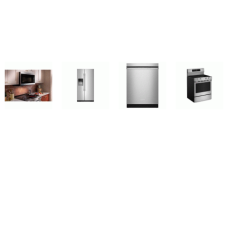 KitchenAid 4 Stainless :  Electric Convection Range Oven Air Fry, 1.9 Cu. Ft. OTR MW 400 CFM, Third Level Jet Rack Dishwasher 41 dBA, 20.8 Cu. Ft. Counter-Depth Side-by-Side Refrigerator EXT WD