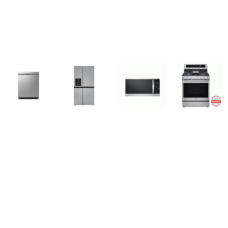 LG 4 STAINLESS : Gas Range Convection Oven Air Fry, OTR MW, Dishwasher 48 dBA, SBS Counter-Depth Refrigerator EXT WD