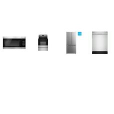 4 STAINLESS STEEL APPLIANCE PKG : SMOOTHTOP ELECTRIC RANGE OVEN, OTR MW, 52dB Dishwasher, 30" 18.4 cu. ft. French Door Refrigerator ENERGY STAR